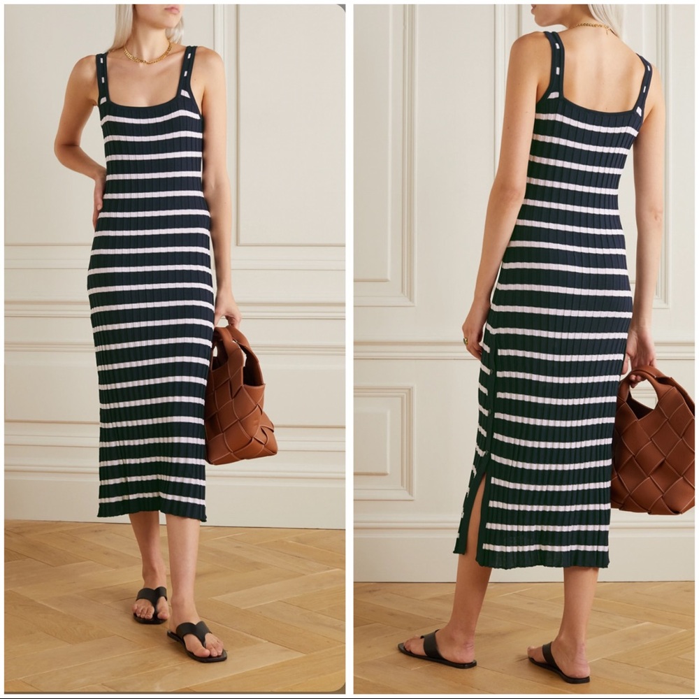 Solid & Striped The Kimberly Knit Midi dress Navy stripe